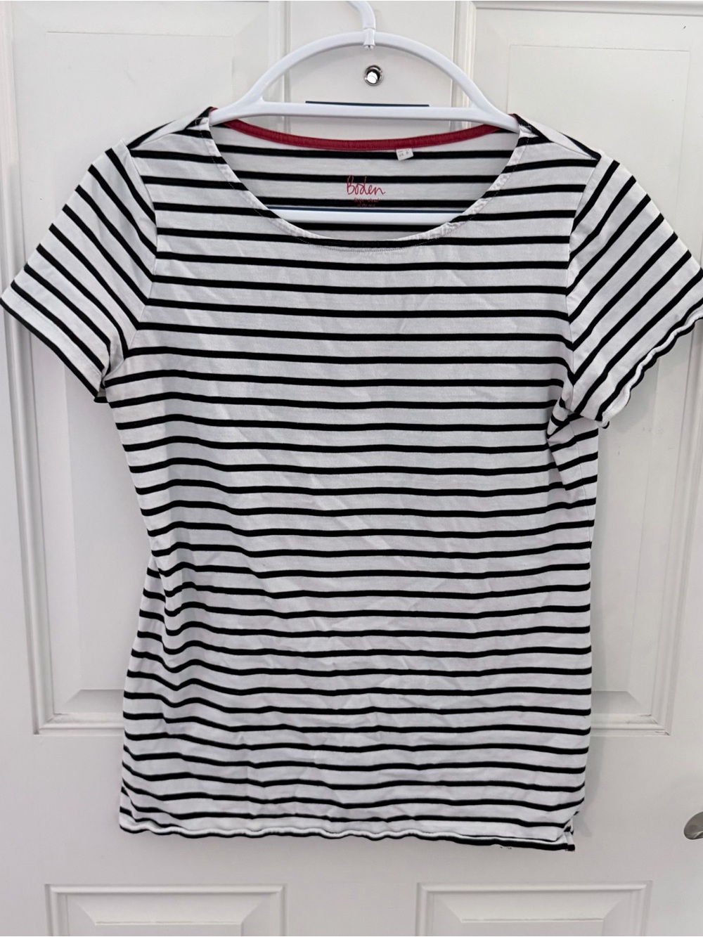 Boden Breton Striped Short Sleeve Top 8 | Black White